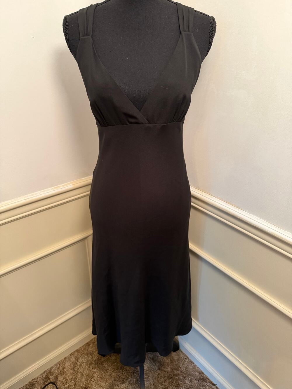 Vintage J.Crew 100% Silk Cross-Back Midi Dress The Perfect LBD Avery Sophia